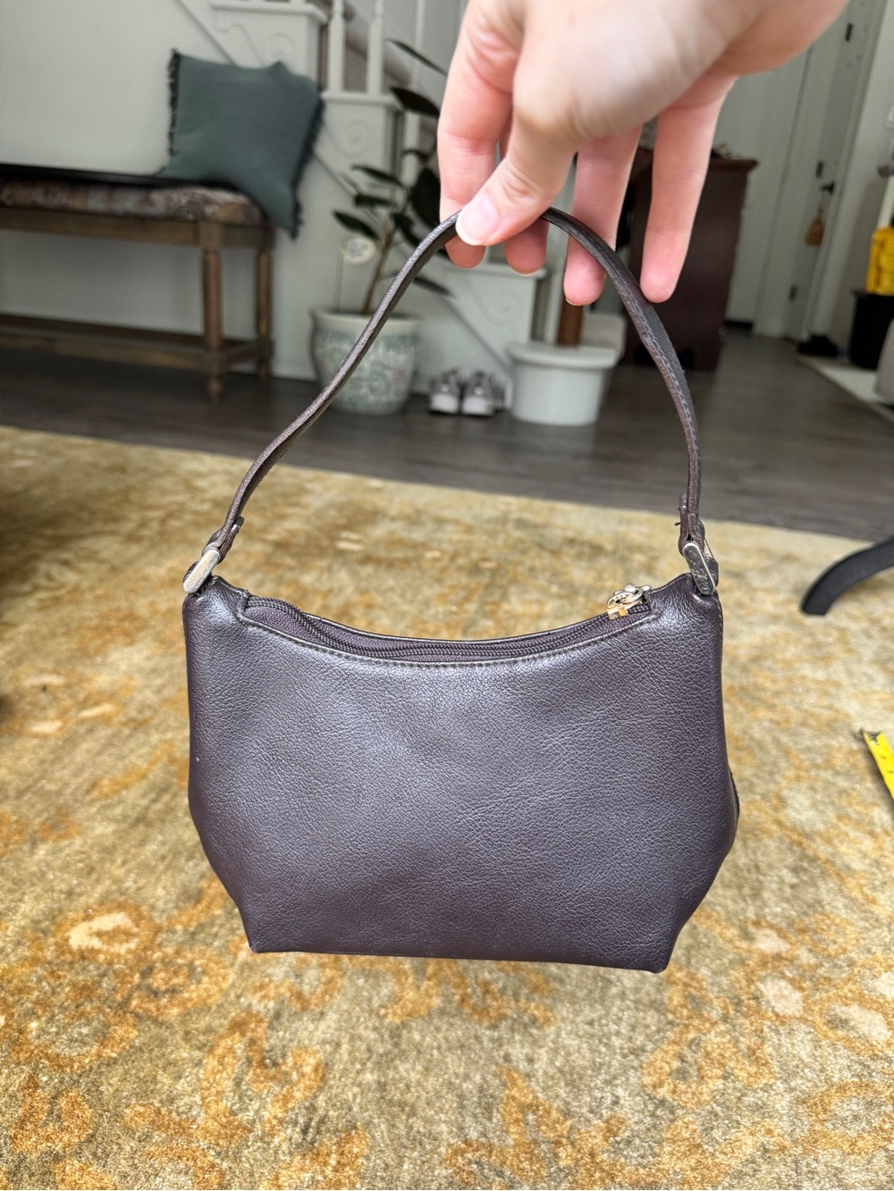 Liz Claiborne Y2K Dark Brown Leather Mini Shoulder Bag